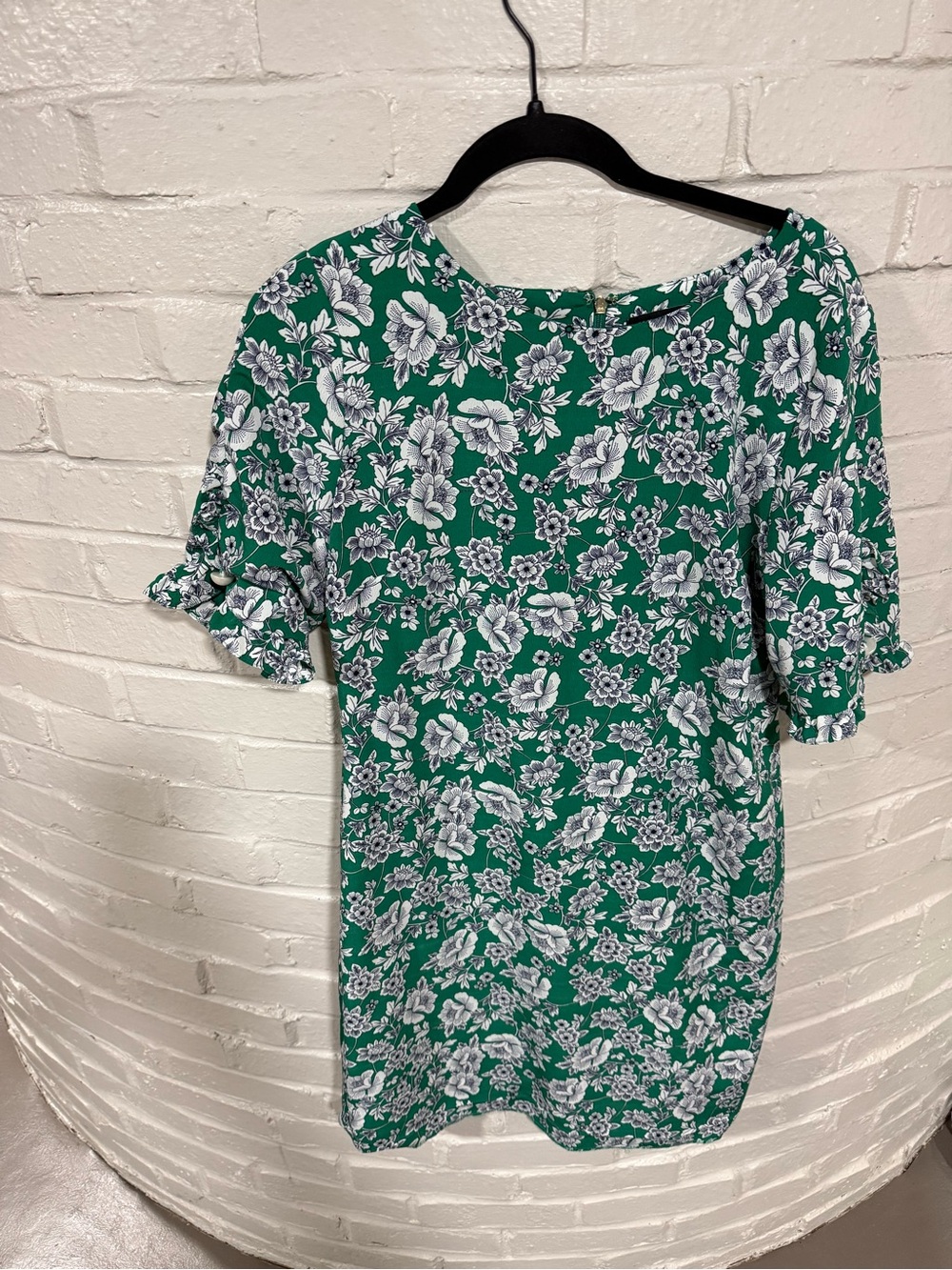 Karl Lagerfeld Green Floral Midi Dress with White Print